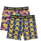Wholesale - 2pk 4-10 POKEMON BOYS BOXER BRIEFS, UPC: 190371133138